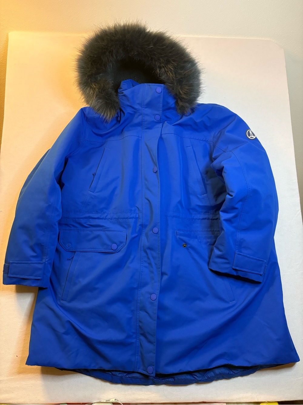 Lands' End Royal Blue Ski Parka with Faux Fur Hood